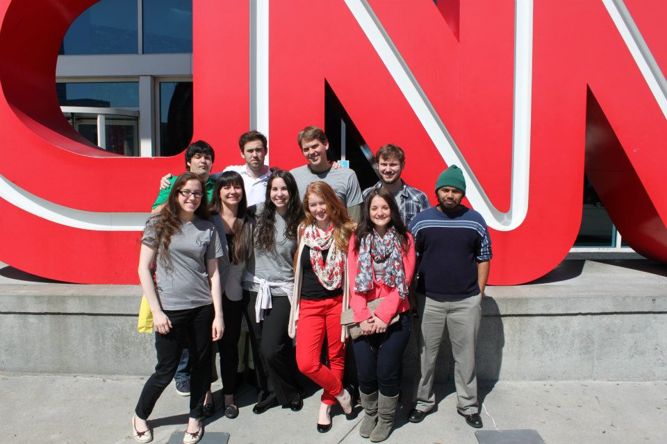 Back from left to right: Zach Kevorkian '13, Weston Manders '12, Reed Barrickman '02, Chandler Anderson '13. Front from left to right: Caitlyn Mitchell '13, Debbie Aiken '12, Marisa Manuel '13, Weatherly Richardson '13, Rebecca Williams '13, Mon Baroi '15