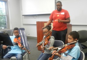 Young violinists at work