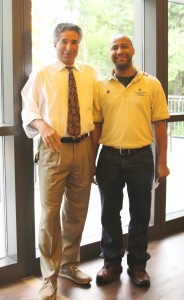President Larry Schall and Montrey Jackson, winner of the Staff Member of the Year Award.