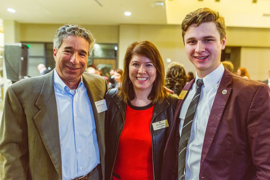 President Schall, Ceree Eberly, and Alex Attebery Photo courtesy of: Christian David Photography