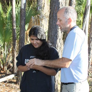 Mounica with Dr. Roarke Donnelly at Sapelo Island in 2014.