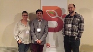 Prof. Jessica Handler, Aadithya Prem '17, and Zach Steele, executive director of the Broadleaf Writers Association, at the writers conference in September.