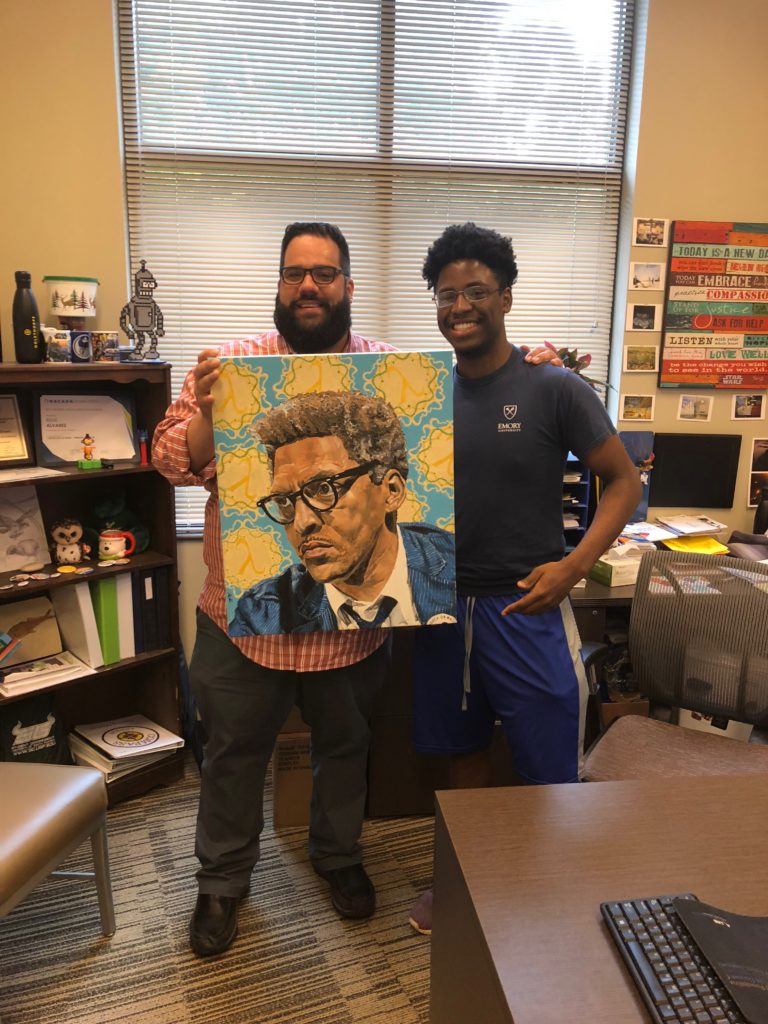 Painting of Bayard Rustin_Rene Alvarez commissioned student Harry Daniel