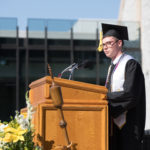 Brad Firchow '19 speaking at commencement