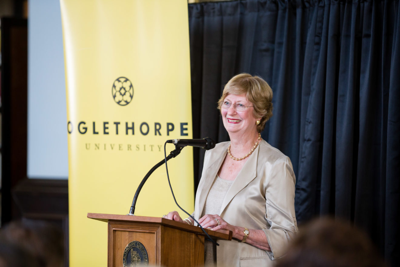 Belle Turner Lynch speaks at an Oglethorpe event