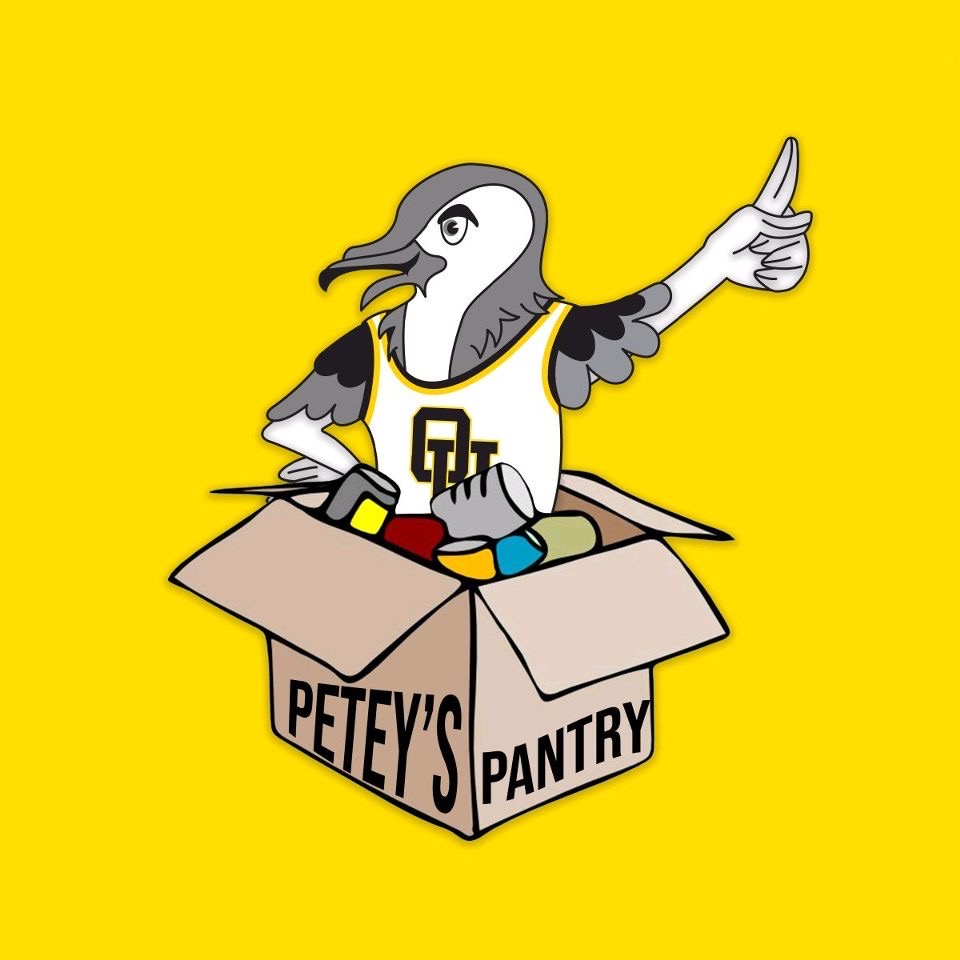 Oglethorpe University student food pantry logo, Petey's Pantry