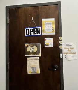 Campus food pantry entrance/door