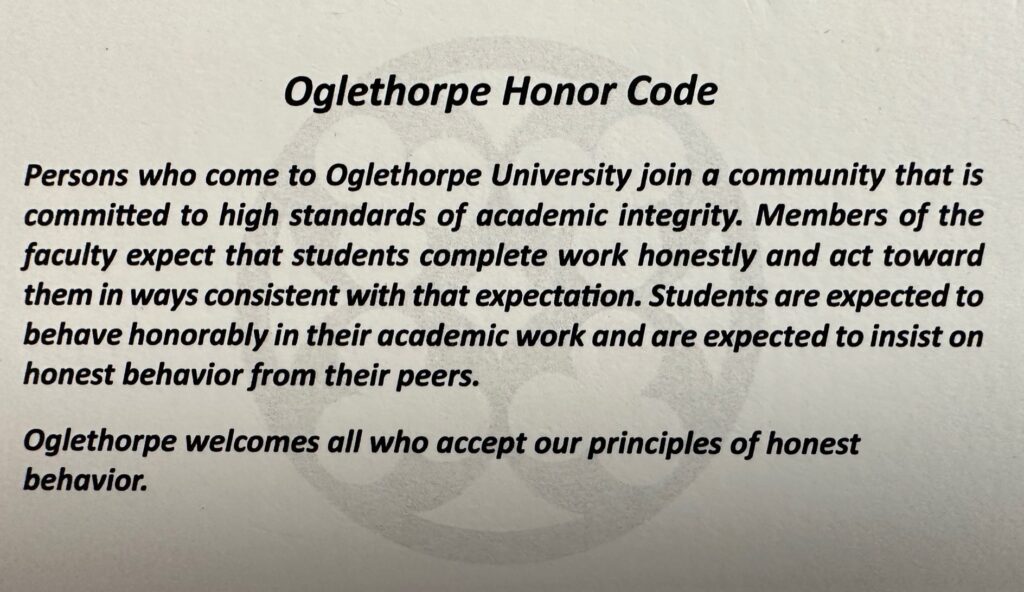 Oglethorpe's Honor Code