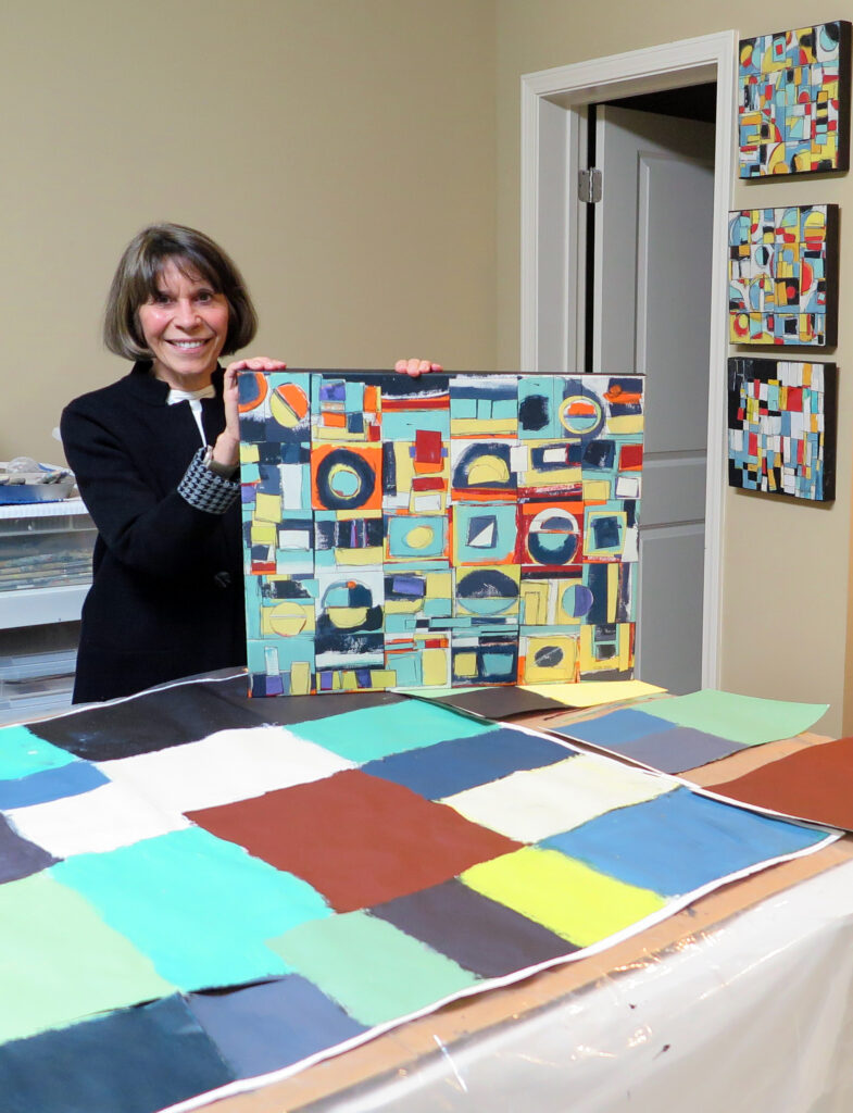 Ellen Stein in her home studio, where she develops her own original works.