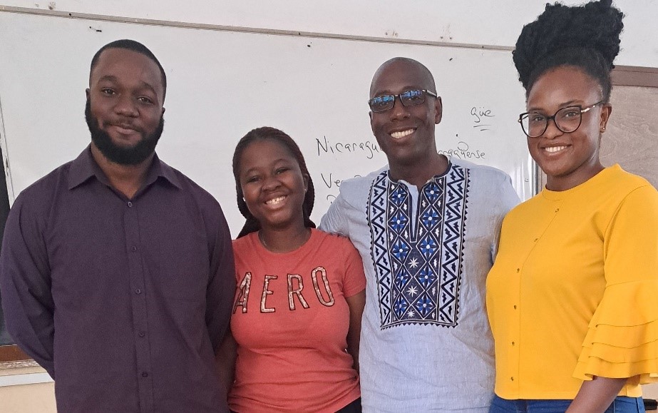 Dr. Chandler with Ghanaian students and mentees.