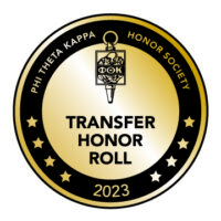 Phi Theta Kappa gold seal for 2023 Transfer Honor Roll