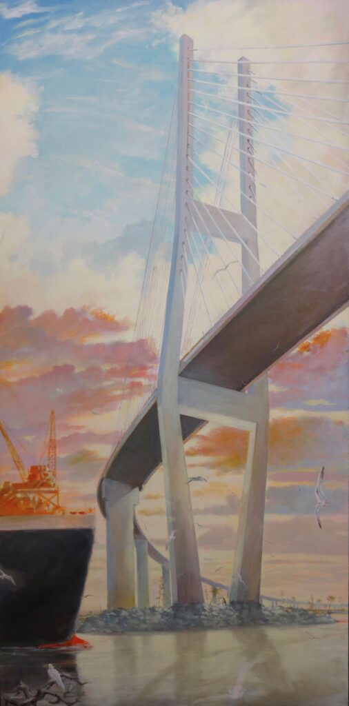 Acrylic painting of Lanier Bridge