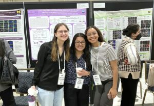 Mackenzie Roberson, Thalia Boston and Jaely Chavez at the Allied Genetics Conference 2024